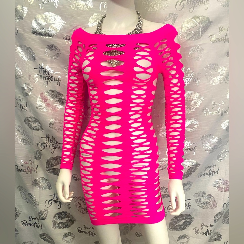 Neon pink dress